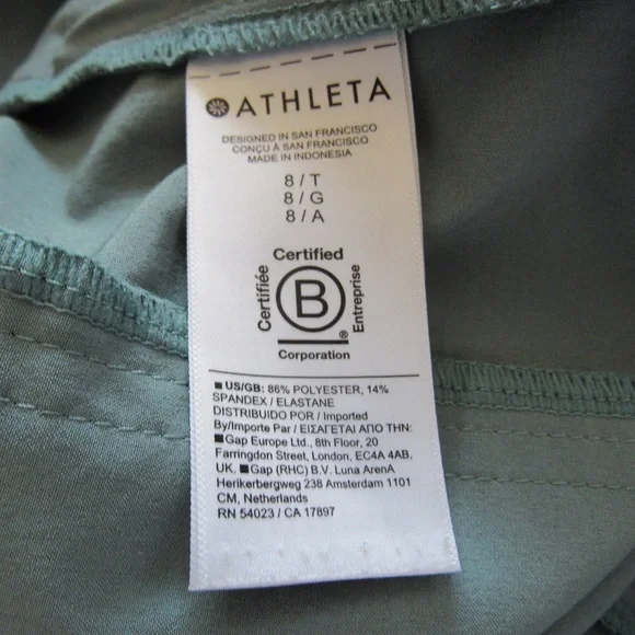 Athleta Brooklyn Heights High Rise Pants 8 Tall Teal Featherweight Stretch Airy - Picture 8 of 9